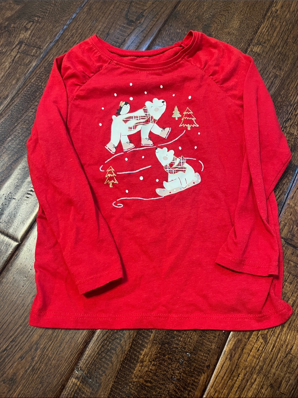 Garanimals Red Long-Sleeve Polar Bear Graphic Tee